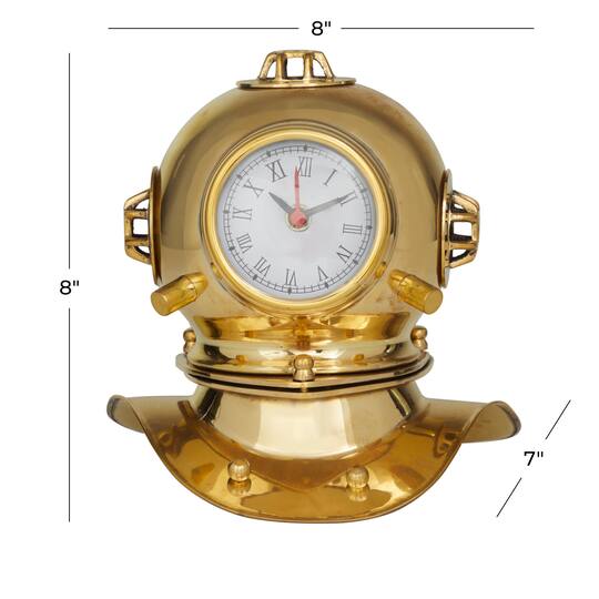 8" Brass Diver Helmet Clock